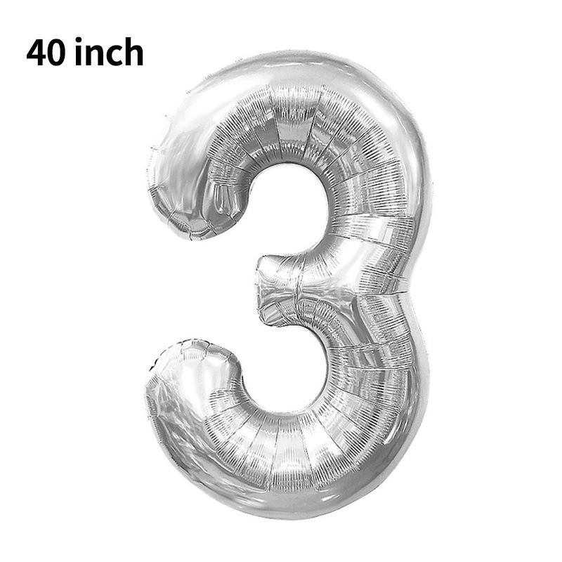 Globo digital transfronterizo grande de 40 pulgadas versión estadounidense 0-9 globo de película de aluminio decoración de fiesta de cumpleaños globo digital de imitación image 28