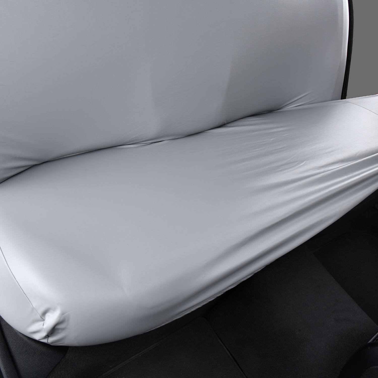 Pu Car Seat Cushion Cover, Elastic Universal Leather Rear Seat Three-Person Integrated Seat Cushion and Backrest Cover, Dustproof and Waterproof