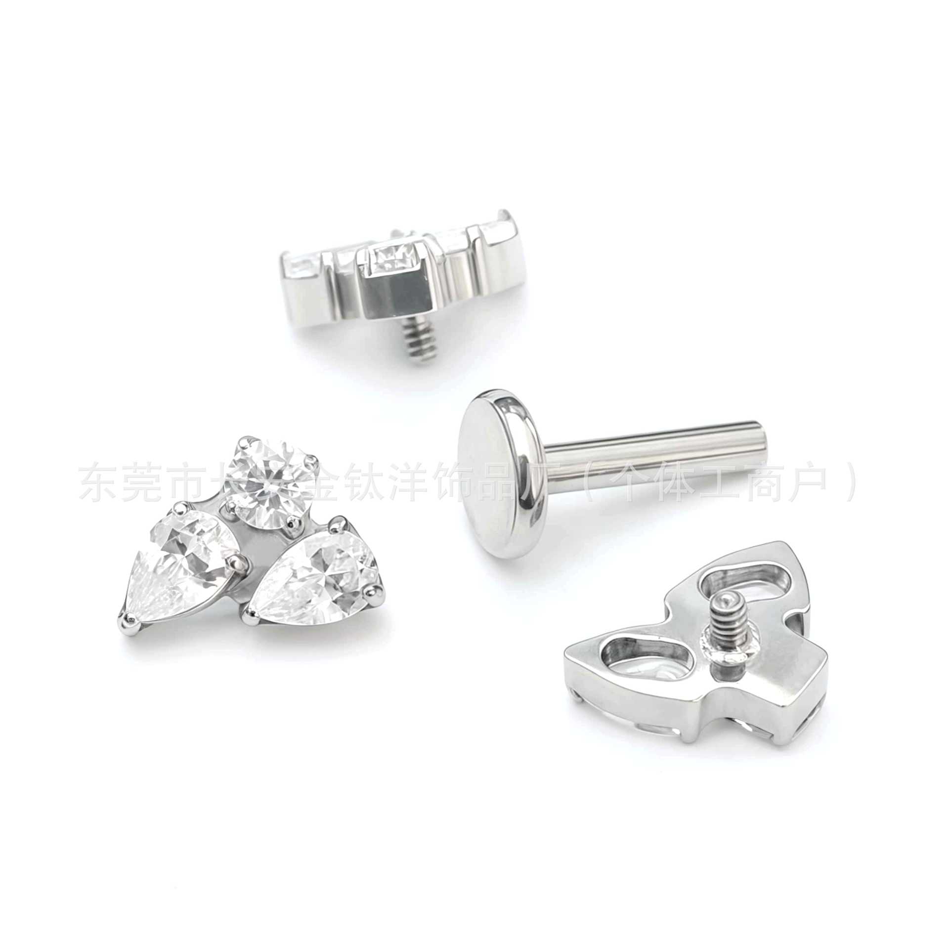 Pointed titanium steel lip stud product view