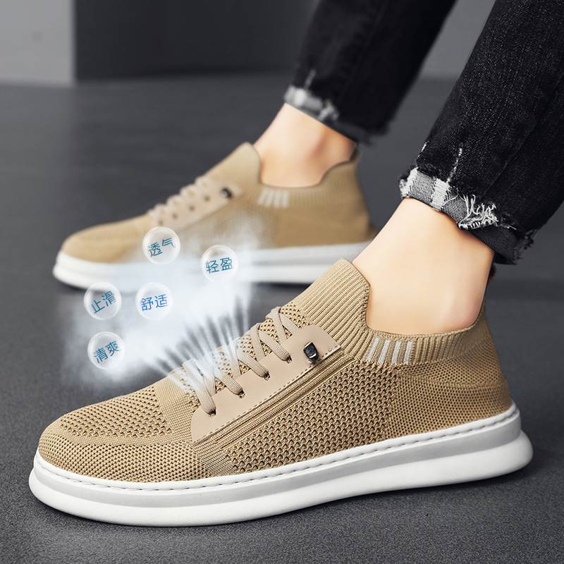 Trendy Men's Shoes Designer Flying Woven Shoes Summer All-match Lightweight Air-conditioned Shoes Casual Low-top Board Shoes Breathable Men's Shoes