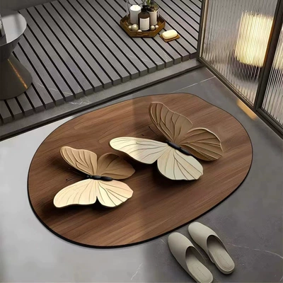 Bathroom Non-Slip Absorbent Foot Mat – Avtomobil döşəmə paspasları - flower-16-4060cm-diatom-mud
