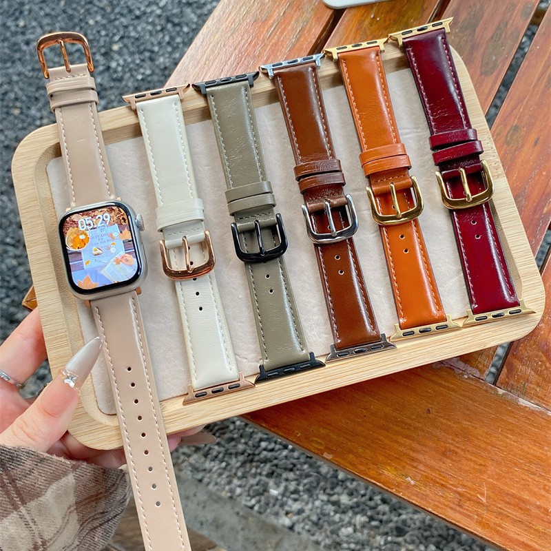 Suitable for Apple Watch AppleWatch9 Autumn and Winter Leather iwatchS10 Leather Women Strap ultra12