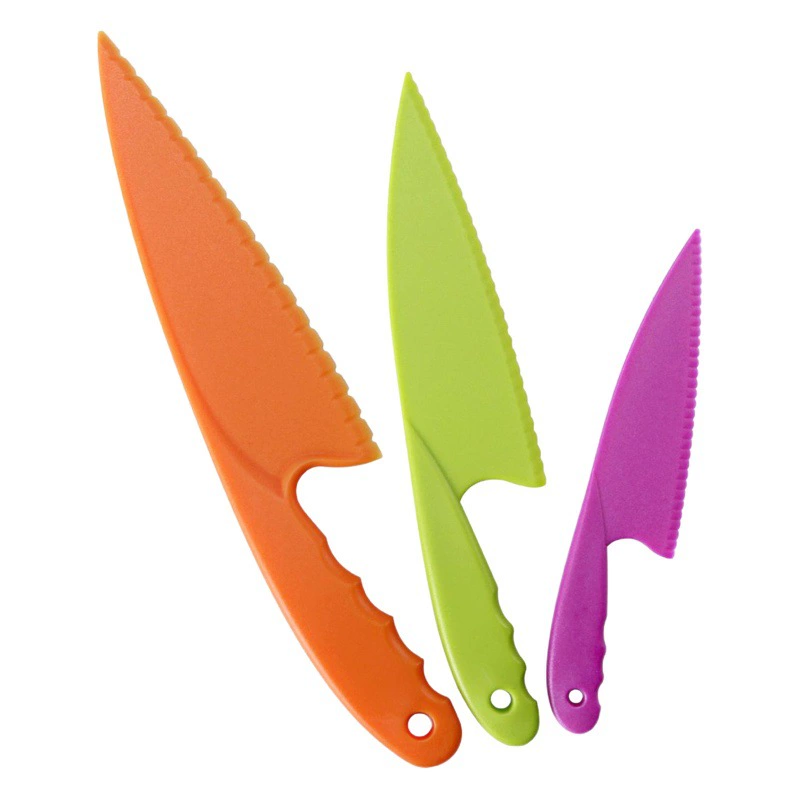 Оптовая продажа: Хит продаж на Amazon – детский пластиковый нож для нарезки фруктов, нож для торта на день рождения, нож для сыра и десертов, нож для хлеба