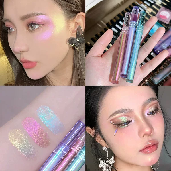 Meiluni Liquid Eyeshadow Teardrop Pearlescent Glitter Chameleon Fine Flash Super Flash Brightening Tablet Highlight