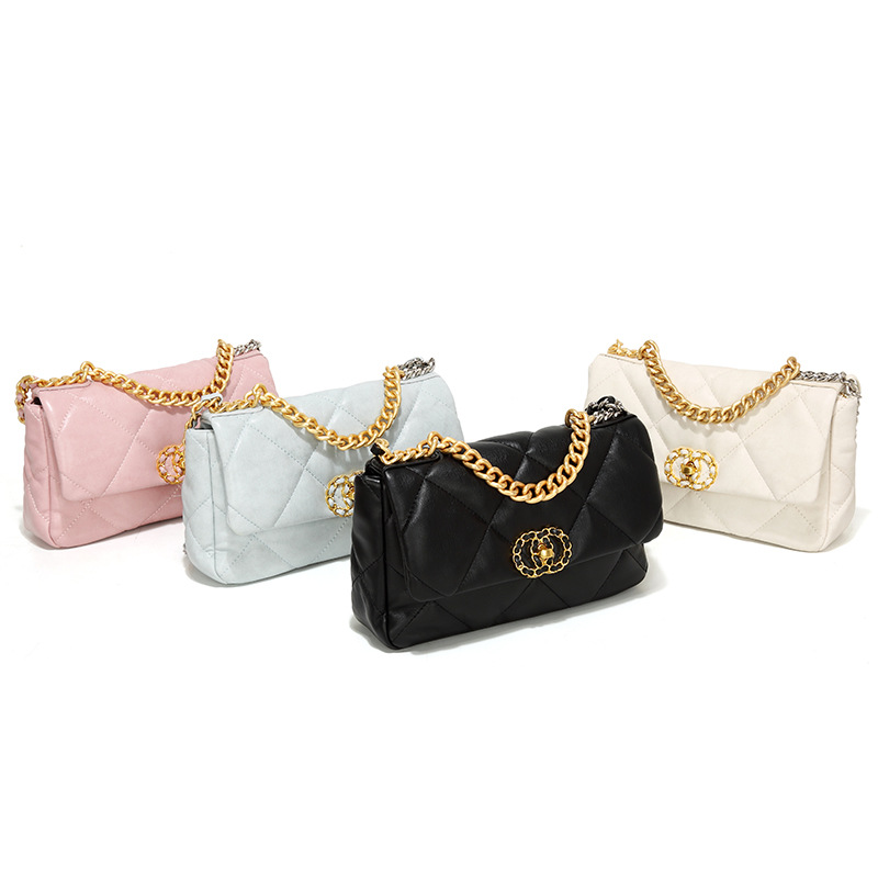 Women's Single Shoulder Crossbody Bag, Elegant Quilted Chain Bag_voghion.com