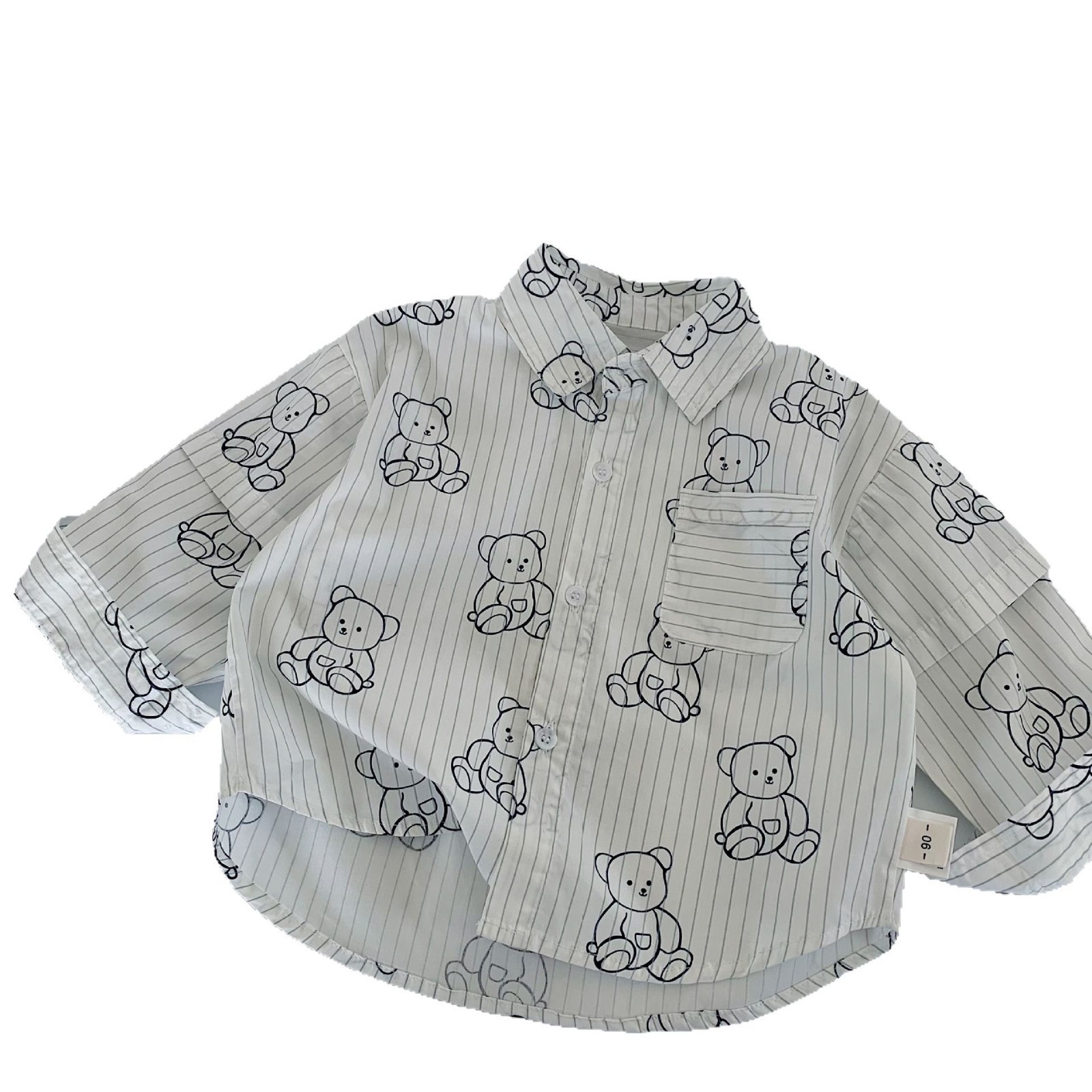 Camisas infantiles Maibo 2025, otoño, niñas y niños, lindos osos, camisas de algodón de manga larga, tendencia