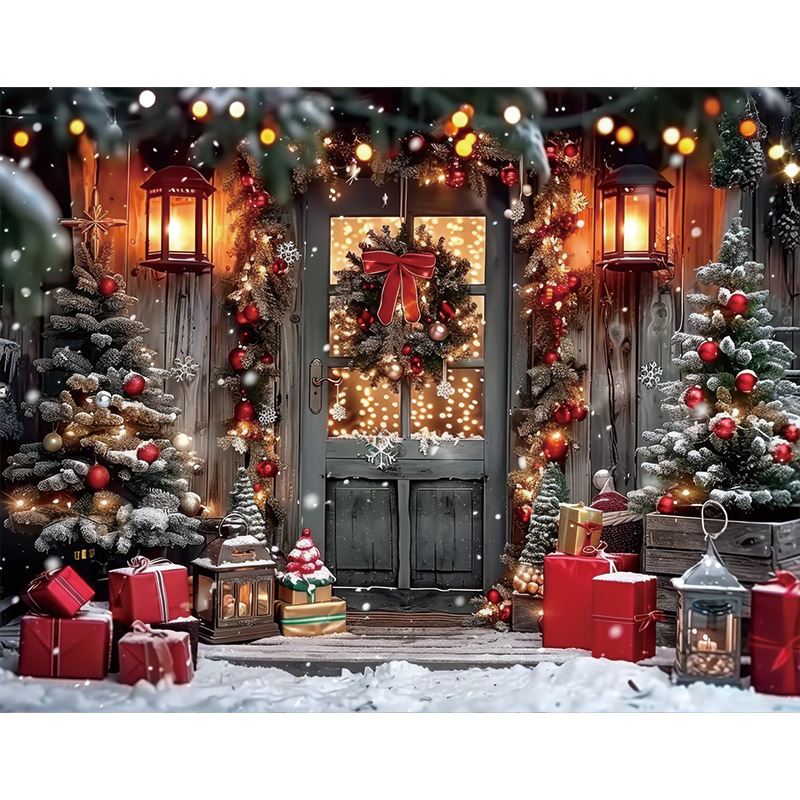 Tela de fondo de estudio de Navidad Actividades de Navidad Decoración de fiesta Tela de pared de fondo Escena de nieve de Navidad Tela colgante de fondo de foto