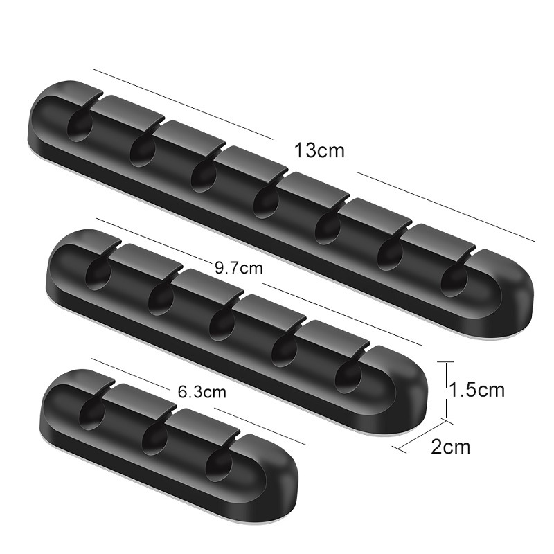 Simple Style Solid Color Data Cable Organizer Charging Cable Multi-Purpose Organizer Stickable Mouse Clamp Solver