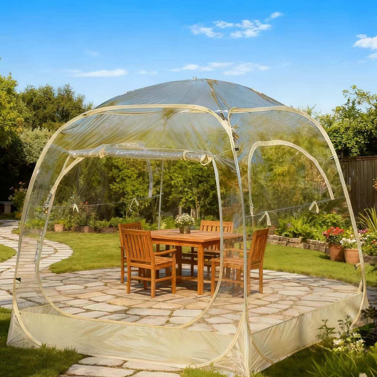 跨境星空帐篷单层透明pvc室外露营阳光棚球形网红泡泡屋