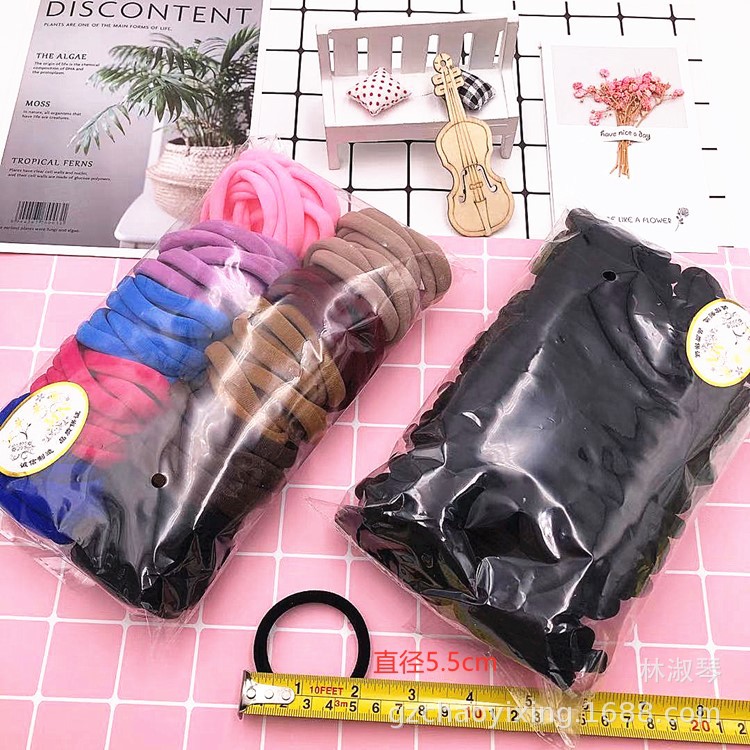 공장 직접 55mm 높은 탄성 원활한 고무 밴드 강한 당겨 끊임없이 머리 장식 머리 장식 머리 장식 반지 1 달러 매점 판매