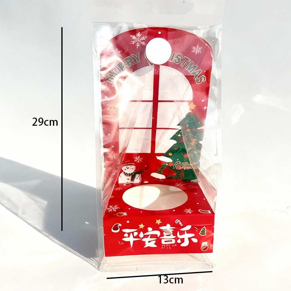 Embalaje a mano bolsas de regalo de manzana de Navidad, bolsas de manzana de paz, Santa Claus, alce, caja de regalo de manzana