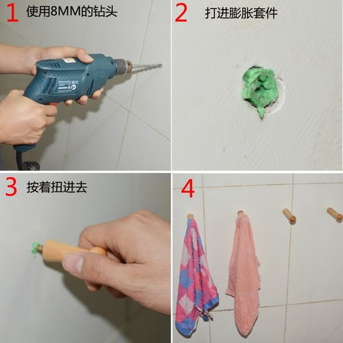 Clothes hook, white embryo single hook, wall hook, solid wood clothes hook, coat hook, door hook, bag hook, coat hook