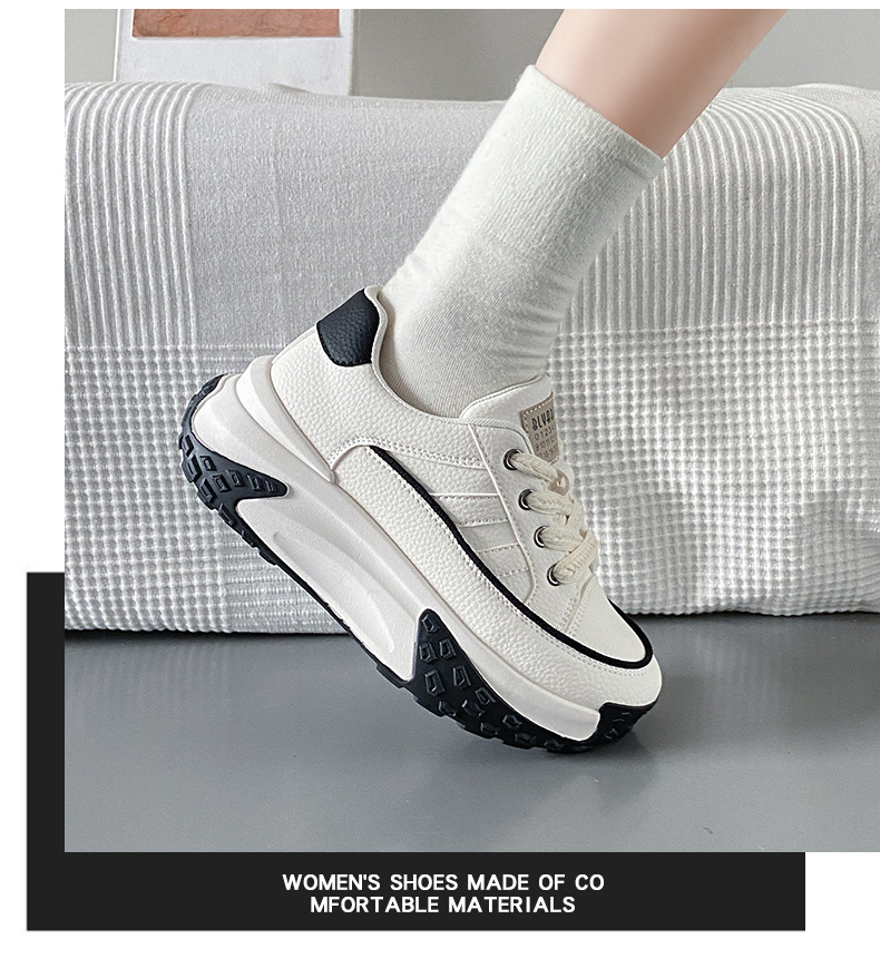 Women's Platform Running Sneakers Korean Style Height Increasing_voghion.com