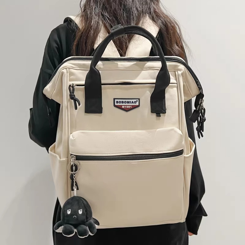 Japanese-Style Niche Backpack for Women, Dual-Use Laptop Bag, 15inch College Student Commuter Lightweight Backpack with Wide Shoulder Straps for Men