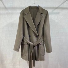 MM商場同款女裝2022冬季新款時尚氣質中長款雙面呢大衣5DA170481