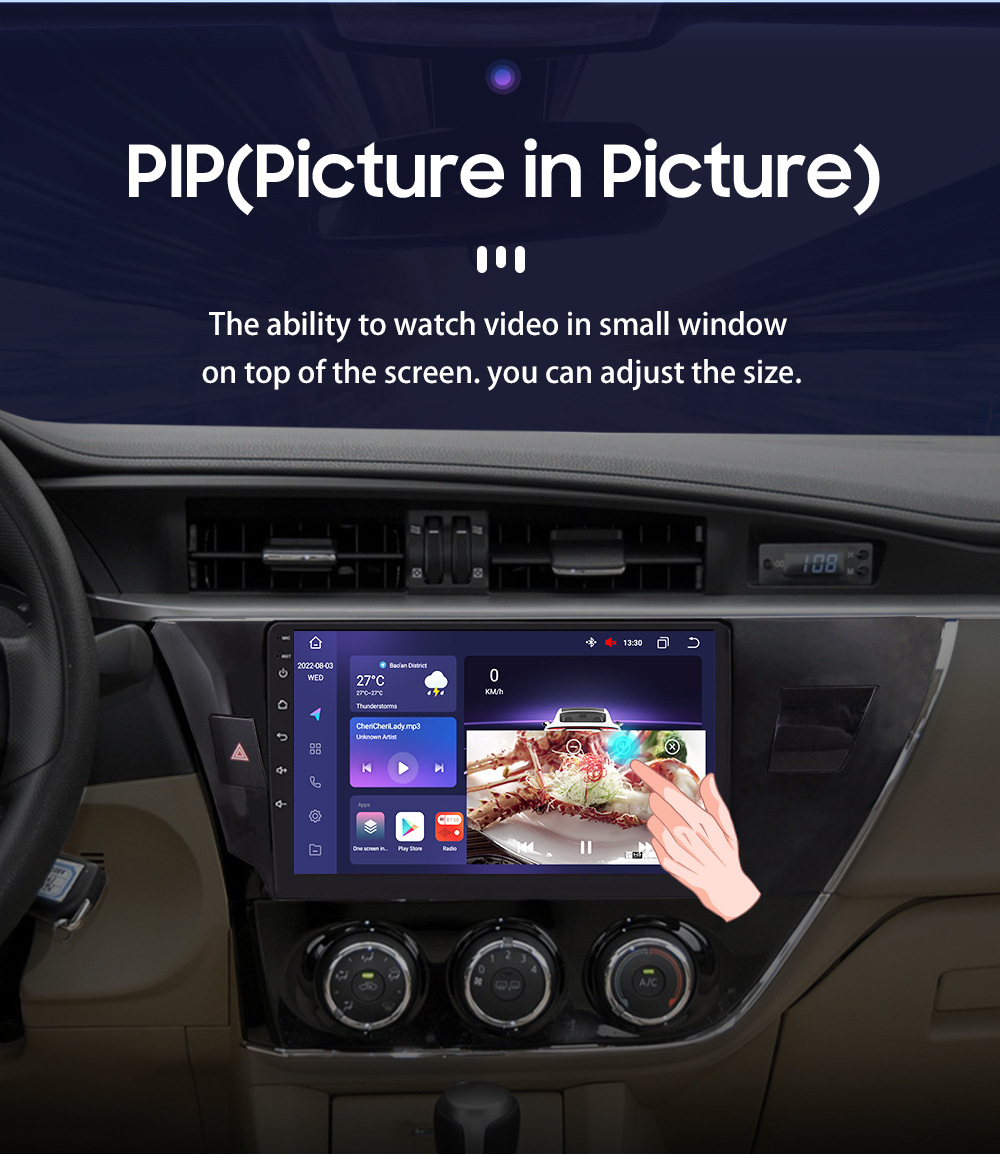 Overseas Android Navigation Is Suitable for 14-16 Toyota Corolla Corolla Car Navigation Gps4G Full Network Communication