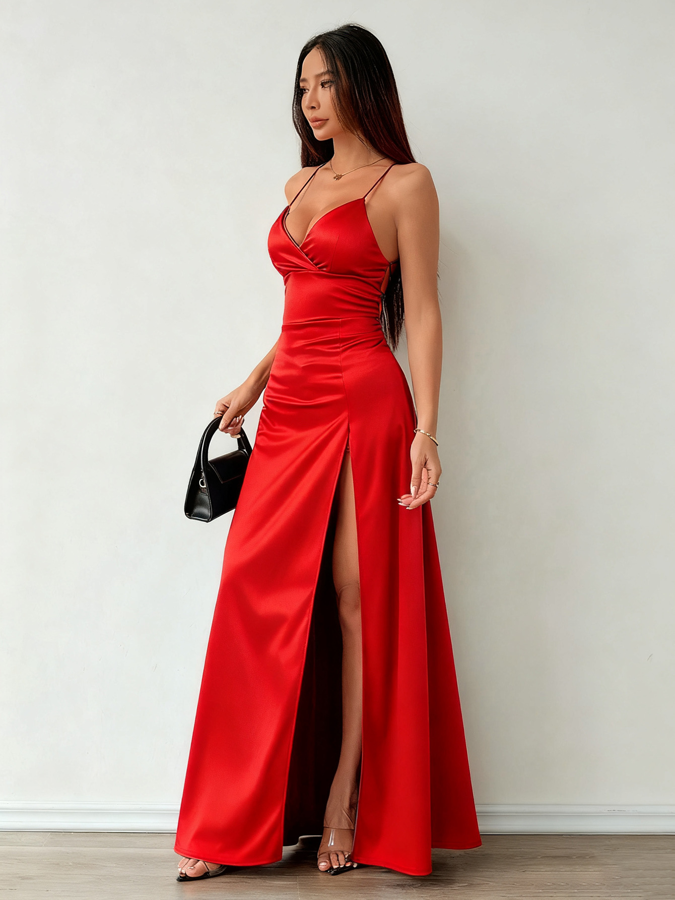 K New Dress With Camisole And Slit Style, Elegant And Luxurious Evening Gown_voghion.com
