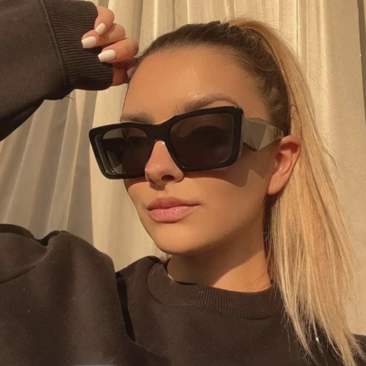 Grenzüberschreitende quadratische Sonnenbrille aus Europa und Amerika 2022 Neue Retro-P-Home-Sonnenbrille in Gelee-Farbe Net Red Sonnenbrille_voghion.com