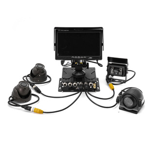 FenGlai 4G GPS WIFI 4-channel Dual SD Truck On-board Video Recorder Set 1080p Camera 7inch Monitor