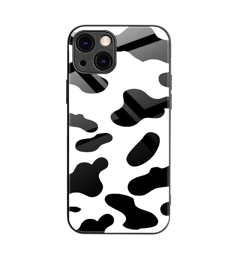 Suitable for iPhone 15 Cow Pattern Phone Apple 14 Creative Instagram Minimalist Glass Case_voghion.com