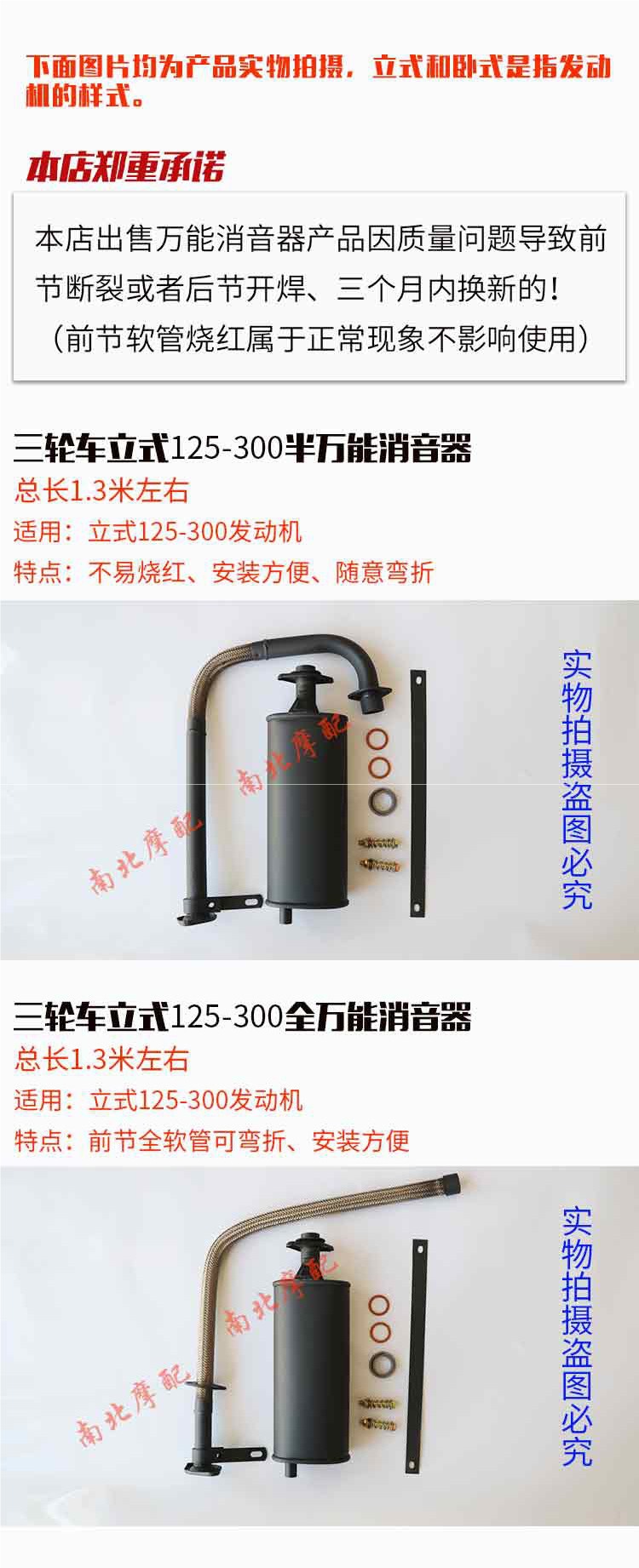 Foton Zongshen Loncin three-wheel motorcycle exhaust pipe--universal silent modified silencer