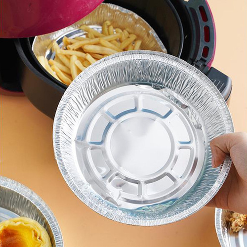 Air Fryer Specific Aluminum Foil Baking Pan Round Oven Baking Foil Bowl Household Silicone Oil Absorbent Paper Food Bowl Mat