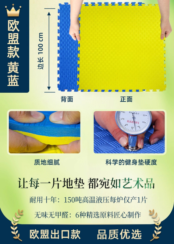 跆拳道地垫1米加厚舞蹈武术训练垫子泡沫拳击道馆隔音防震健身垫|undefined