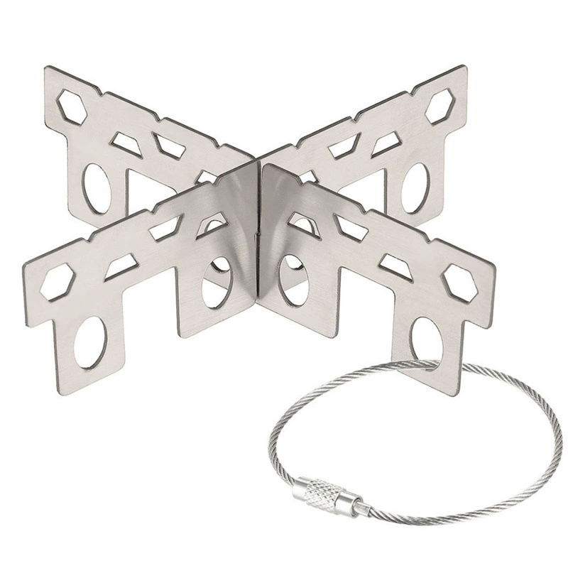 Наружная титановая спиртовая печь кронштейн плиту фитинги крестовый кронштейн опорный каркас из нержавеющей стали портативный горшок держатель оптом