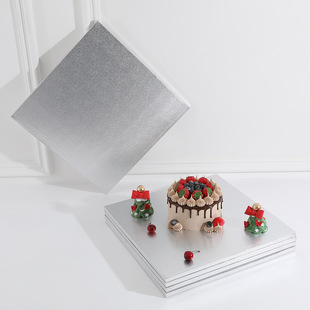 12mm thick edge square cake base in stock silver baking pastry packaging utensil base western snack spacer