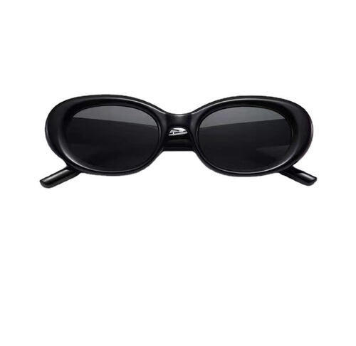 Vintage European and American Elliptical Sunglasses for Women, Ins  New Korean Version, Trendy Hong Kong Style Cat-Eye Sunglasses for Internet Celebrities and Street Photos