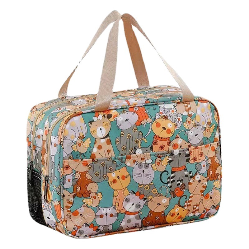 Bolsa de cosméticos de dibujos animados de alto aspecto femenino de gran capacidad dormitorio de estudiantes bolsa de almacenamiento de separación húmeda y seca bolsa de lavado portátil para salir