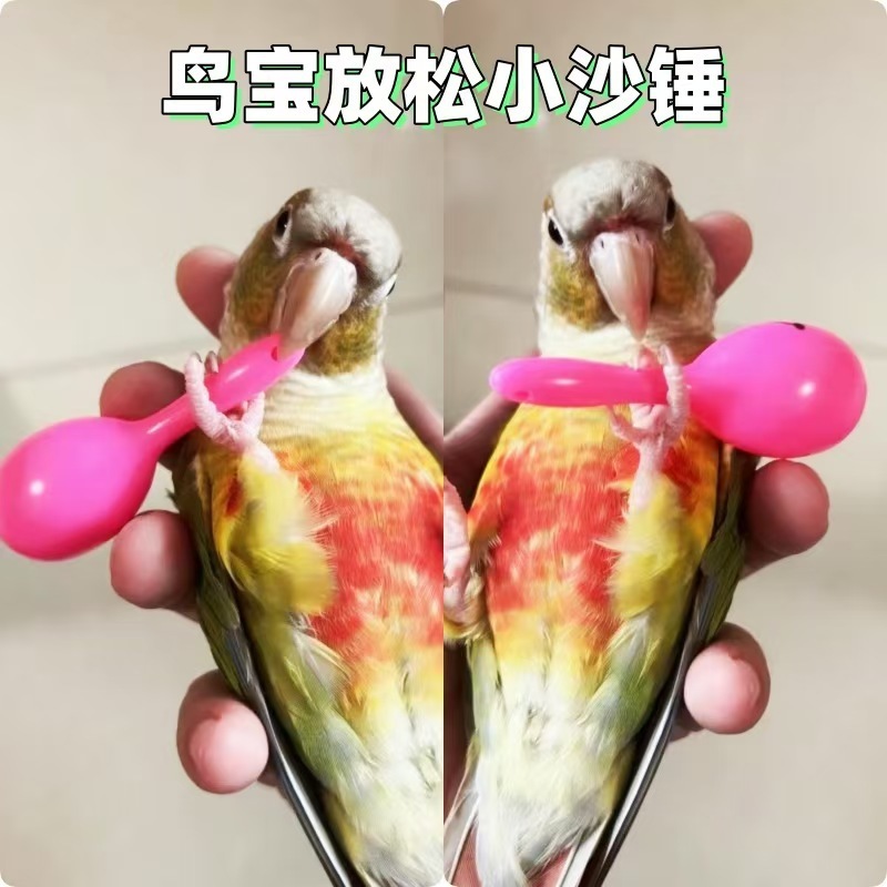 オウムのサンドハンマー、足で掴んで噛んで退屈を和らげ、ストレスを軽減するインタラクティブなおもちゃ、ミニサンドハンマー|undefined