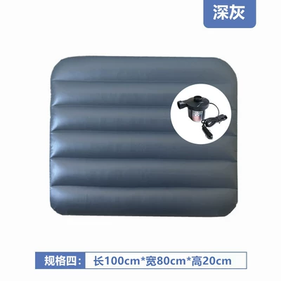 Mattress Bed Car Travel — Vehicle-mounted inflatable bed - dark-gray-trunk-booster-pad-10080-20cm-1-repair-kit-1-car-electric-pump