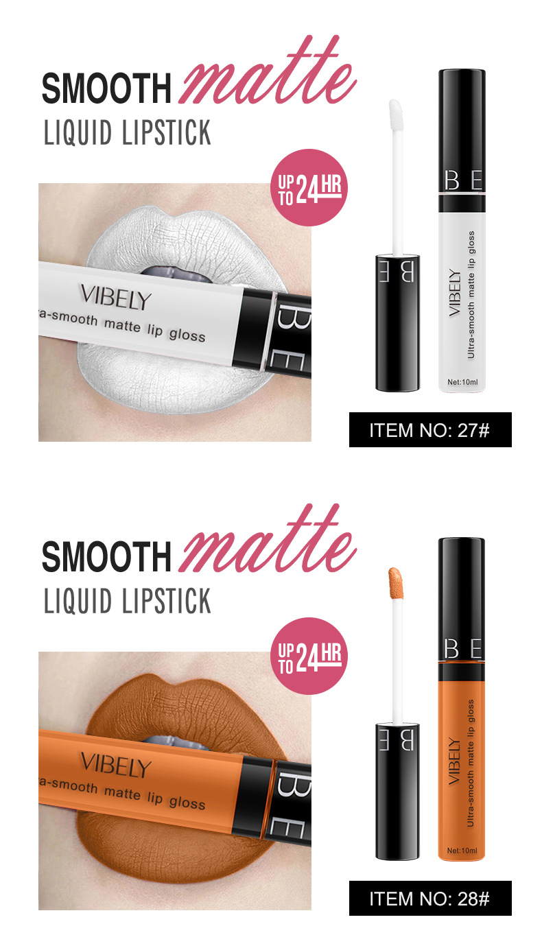 VIBELY Cross-border Makeup Amazon matte non-stick cup lip gloss Non-fading long-lasting liquid Lipstick Export version undefined