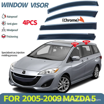 Rain shield and Sunny Weatherboard MAZDA - mazda-5cw-2010-2019pcsilver-bright-strip-window-rain-shield