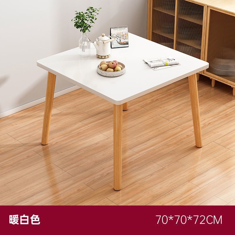 レンタルルーム用のダイニングテーブルと椅子の組み合わせセット、シンプルな無垢材の脚の正方形のテーブル、家庭用の正方形の小さなアパートのダイニングテーブル|undefined