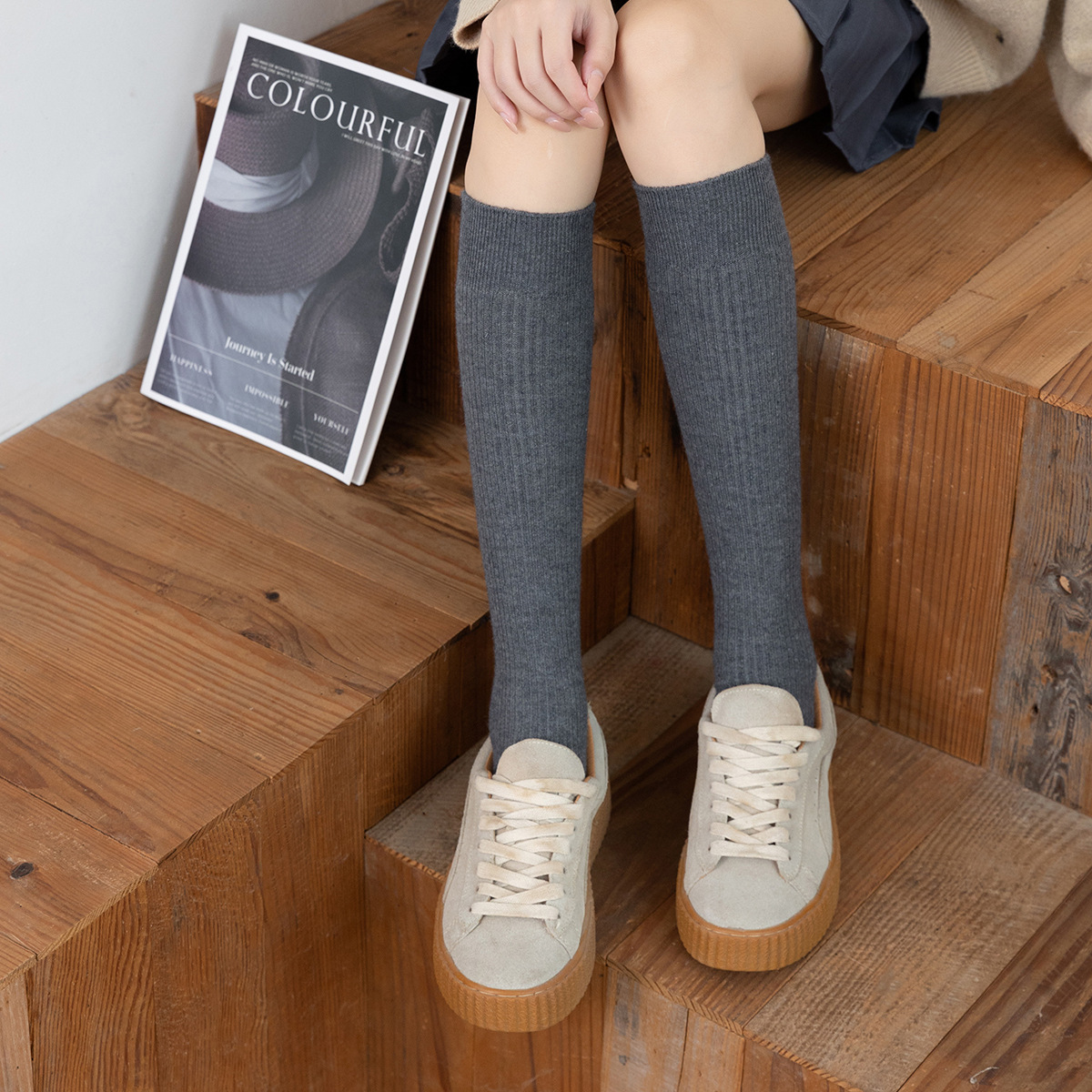 2足組 ウールカーフソックス レディース 秋冬 ロングソックス レディース 多用途 春秋 JK 太ももソックス オーバーニーソックス 圧縮ソックス