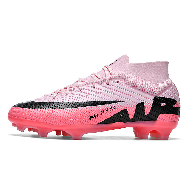 Putian High Top Flying Weaving Estudiante de secundaria Soccer Football Shoes Boots Zapatos de fútbol Zapatos de tacón TF