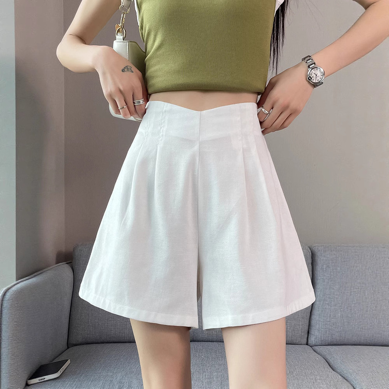 White Suit Shorts Women's Summer Thin High-Waisted 2025 New Loose Slimming Look Chiffon Ice Silk Wide-Leg Pants