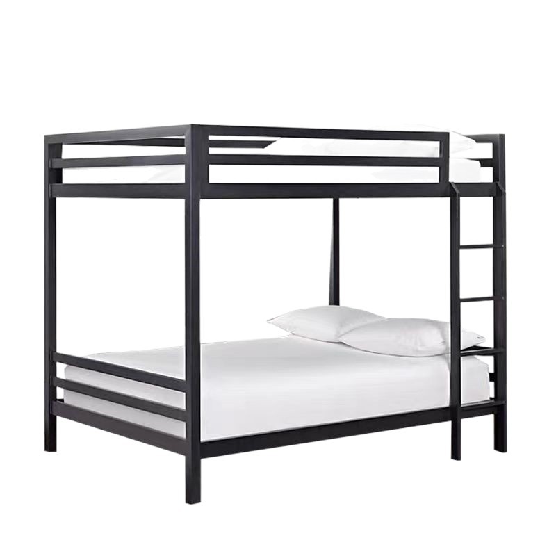 Cama de hierro de doble capa resistente, cama para estudiantes robusta, litera para adultos de fábrica, litera para dormitorio personalizable.