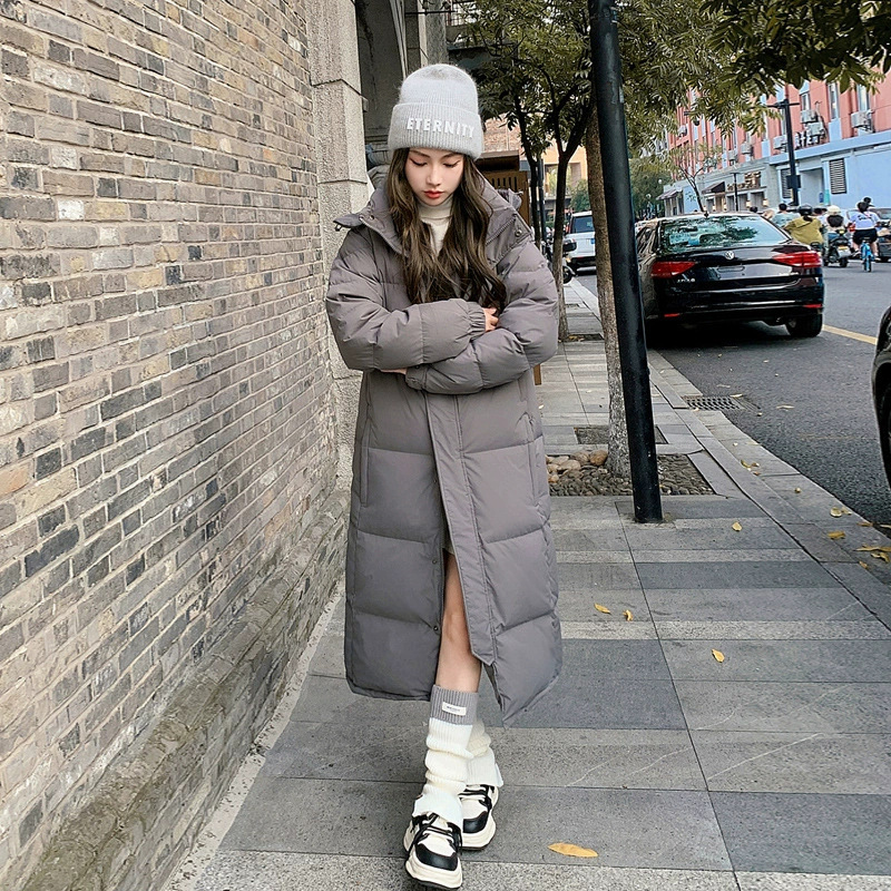 羽绒服女长款过膝2025年冬季新款韩版宽松白鸭绒加厚情侣中戏外套|undefined