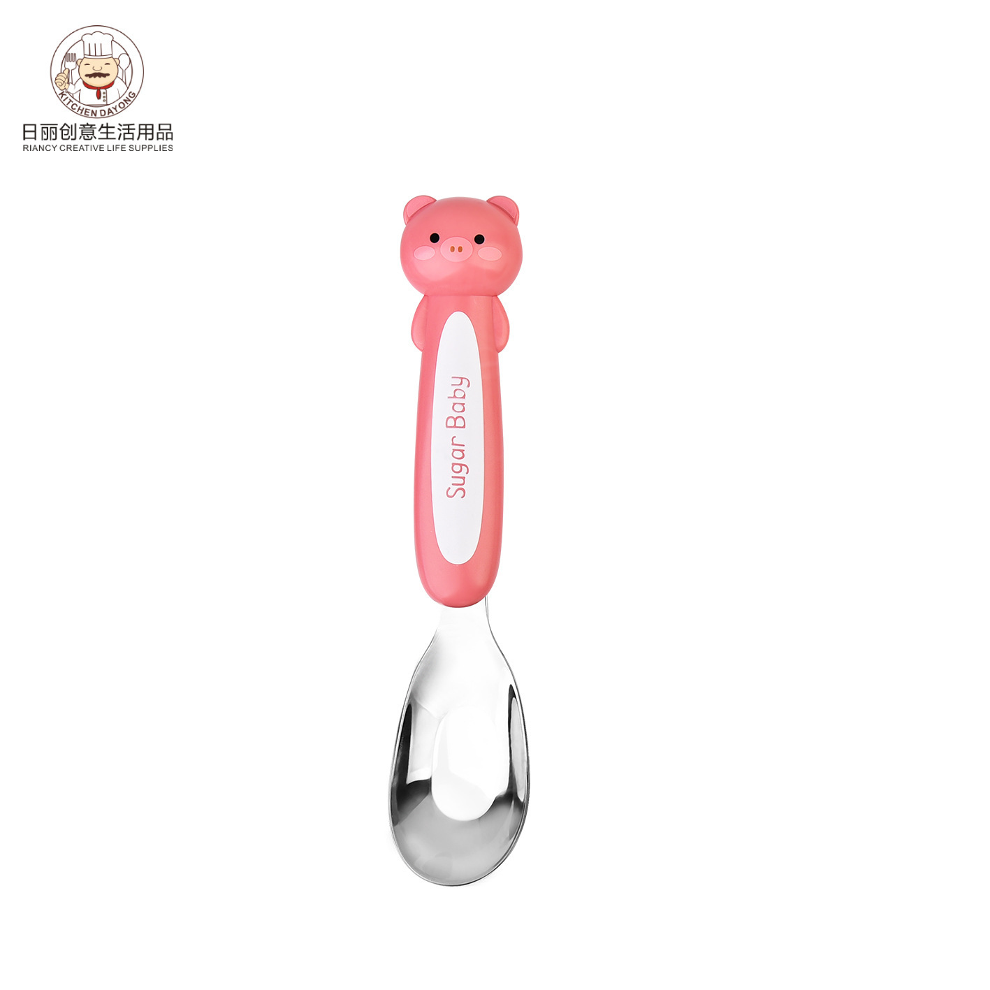 Animal encantador portátil para llevar estudiantes cucharas de comidas dormitorios escolares cucharas de cubierta de cubierta set