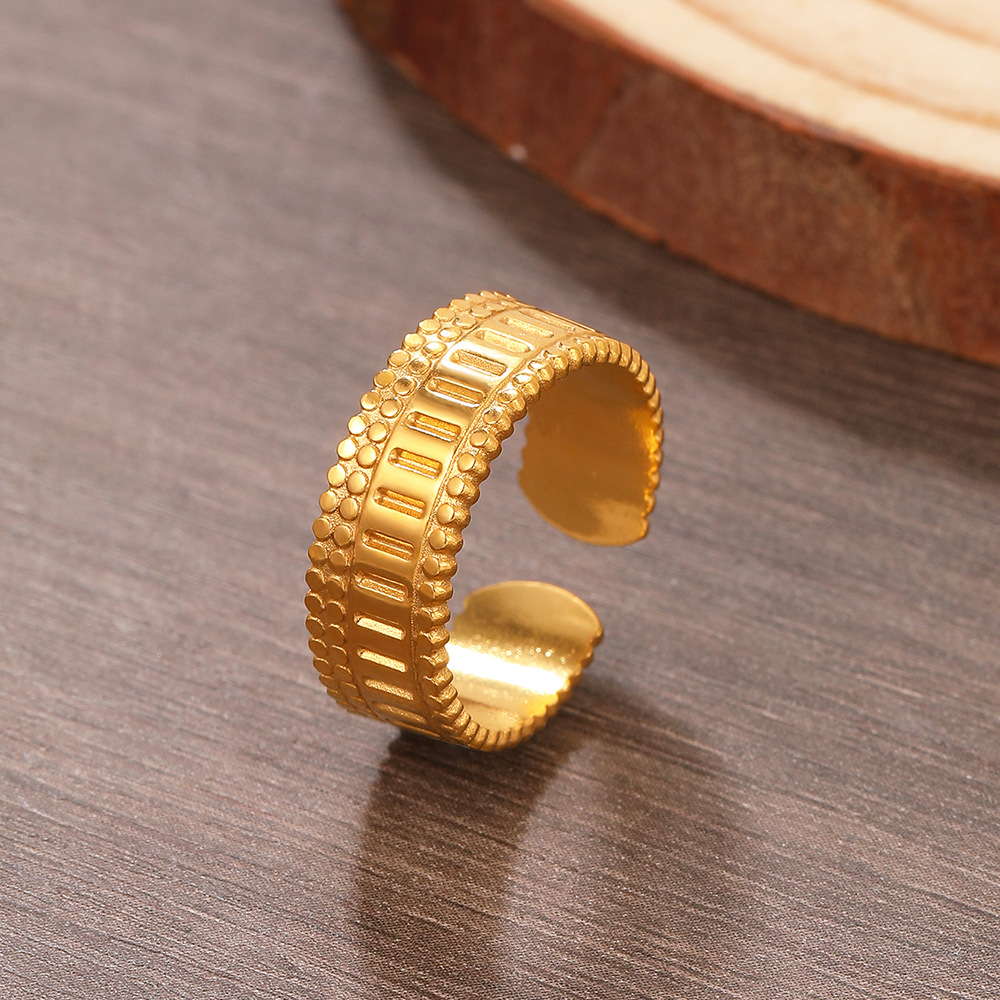 Stainless Steel European and American Cross-Border Hot-Selling Fashion Internet Celebrity Style Open Ring Men's and Women's Fashion Adjustable Ring Wholesale
