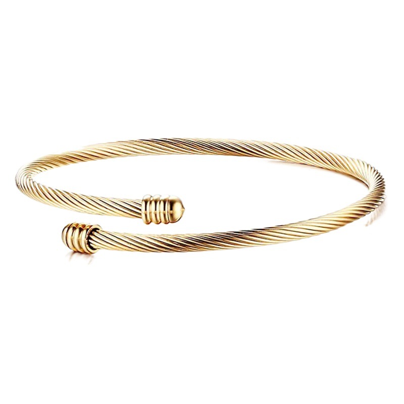 Wish Amazon's nueva pulsera de acero de titanio, fabricante de pulseras de acero inoxidable de oro de 18 quilates de tres colores simple europeo y americano al por mayor