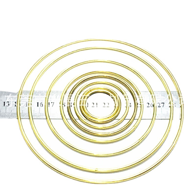 Exposición óptica accesorios anillo de hierro colector de sueños material de metal tamaños múltiples anillo grande bobina de corte de alambre