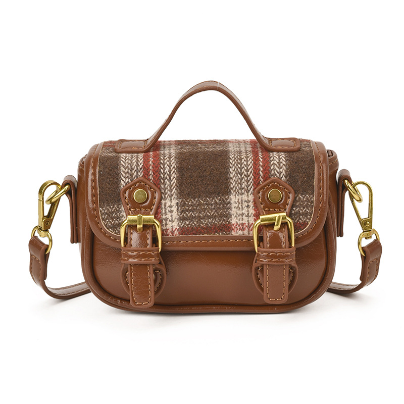 Bolsa de hombro retrógrada de tween para niñas, nuevo estilo británico bolso para niños, estilo casual simple bolso de bebé