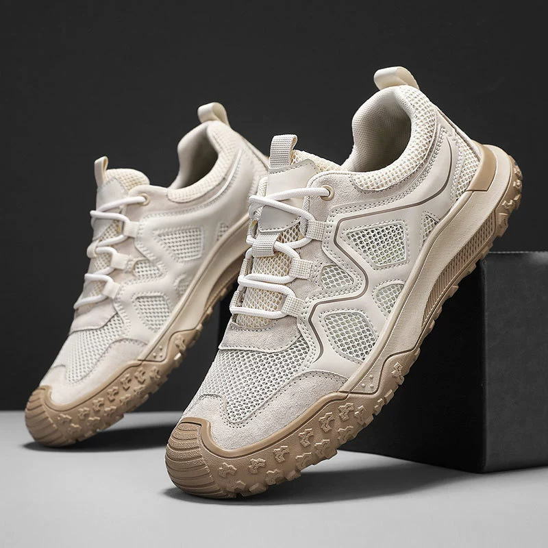 2025 летний первый слой свиной кожи дышащая повседневная обувь наружная противоударная спортивная обувь