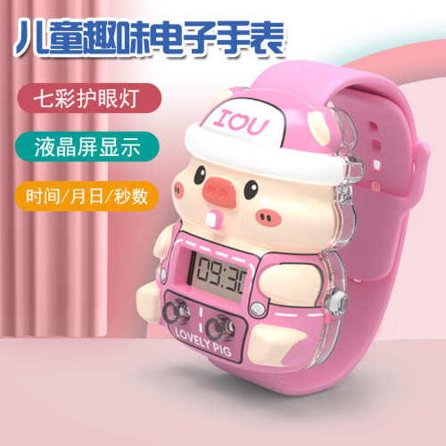 Music Watch Colorful Glowing Cute Cartoon Children Electronic Watch Toy Primary School Kindergarten Gift Wholesale