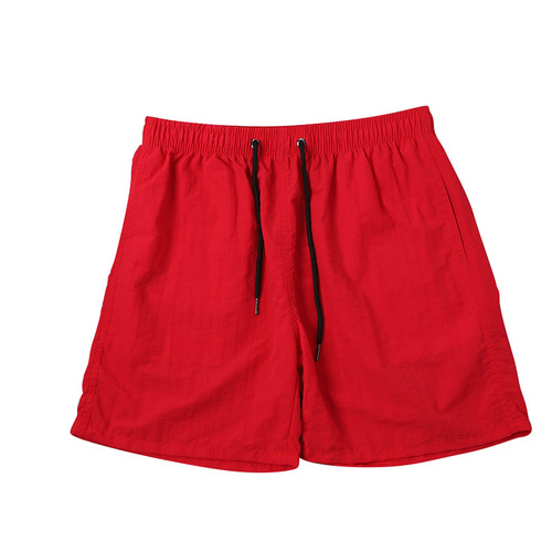 Pure Color Youthful Casual Shorts, Beach Trendy Beach Pants for Men, Straight Leg Four-Way Pants