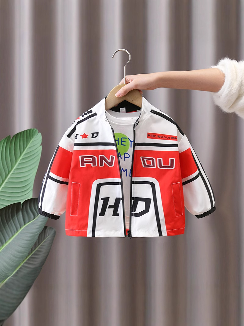 7654 chaqueta para niños primavera y otoño nueva chaqueta de estilo occidental de la calle frita ropa de primavera para niños traje de motocicleta de béisbol de moda